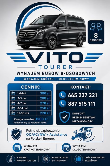 Wynajem Bus 8-osobowy Mercedes-Benz