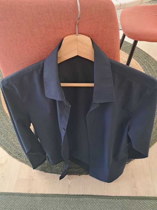 Camisa azul escura Slim Fit para homem