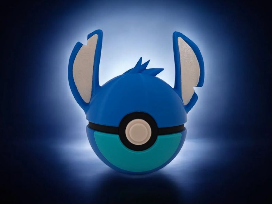 Pokéball do Stitch - Montagem em Várias Peças