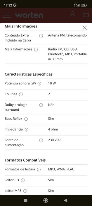 Aparelhagem Hi-Fi LG