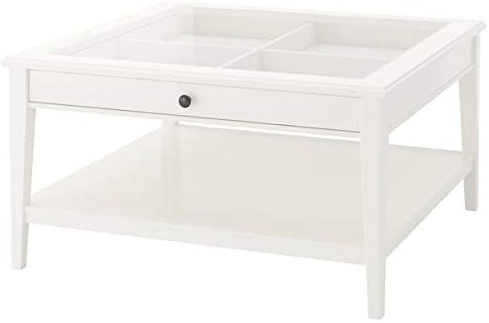 Stolik kawowy Ikea Liatorp z szufladą - szkło, drewno