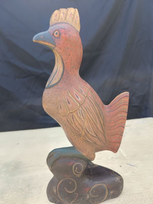 Dekoracja drewniana kura