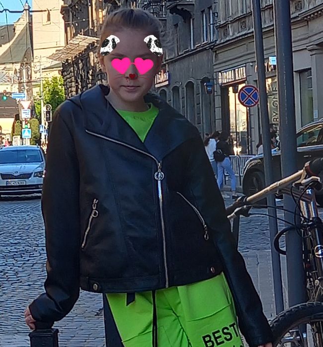 Куртка косуха утеплена для дівчинки 9-12 років