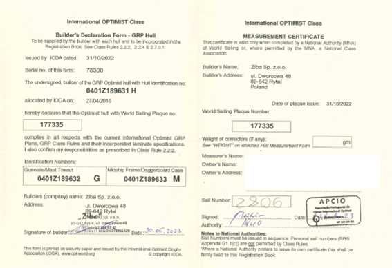 Barco Optimist POR 2806 _ Blue 2 _ 2023