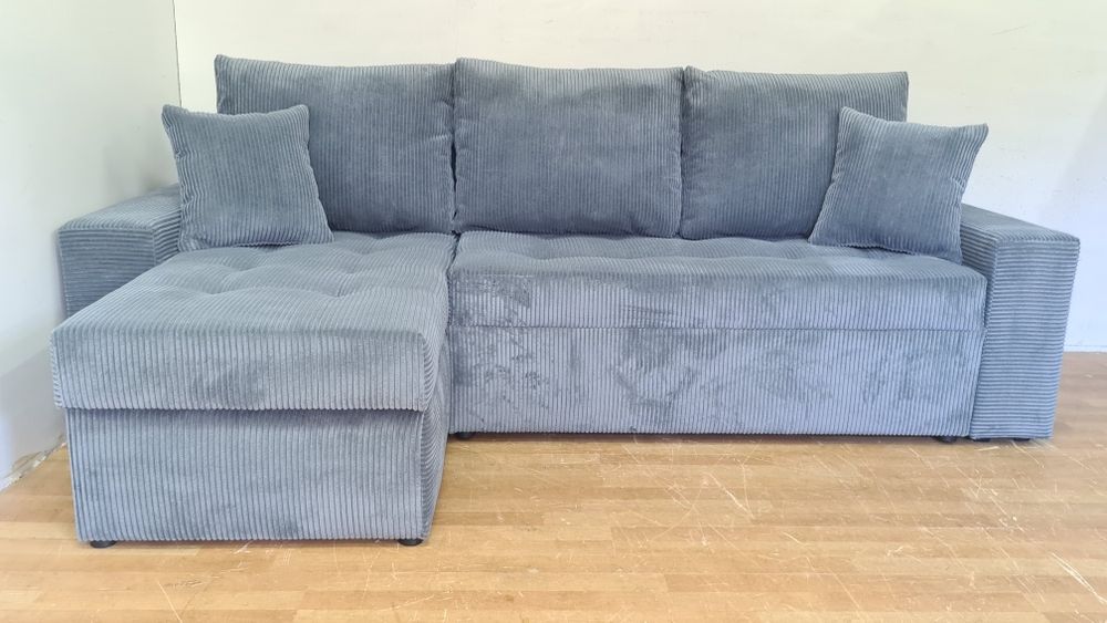 Nowy Narożnik automat sprężyny sztruks welur plusz sofa rogówka kanapa