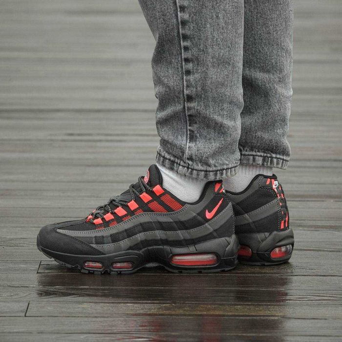Мужские серые замшевые кроссовки Nike Air Max 95 Baltic Blue Grey чоловічі сірі замшеві кросівки найк аір макс 95