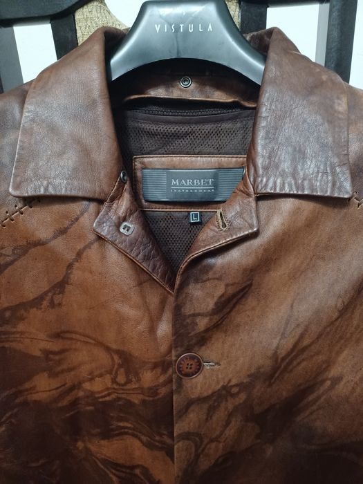 Kurtka Męska Skóra Wysokiej Jakości Marbet Brązowa L Nowa