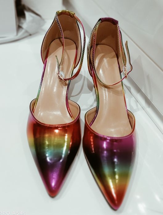 Nowe buty damskie szpilki tęczowe/40