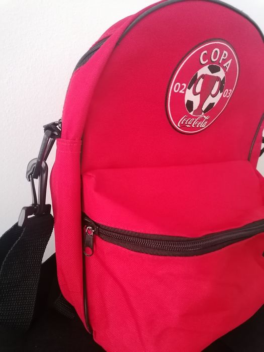 Mochila com publicidade da Coca-Cola aquando da Copa 2002 /2003.