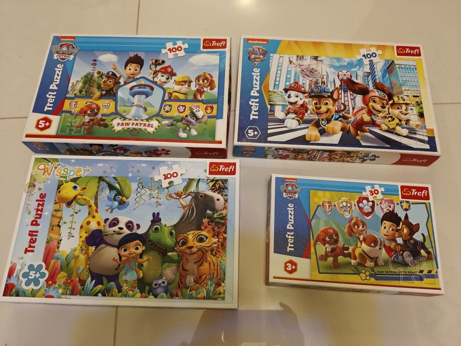 4 x Puzzle psi patrol i wissper cena za całość w