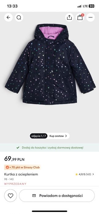 Ciepła kurtka zimowa/płaszczyk