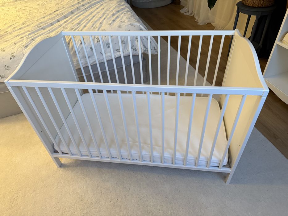IKEA SUNDVIK Łóżeczko dziecięce białe drewniane 120x160