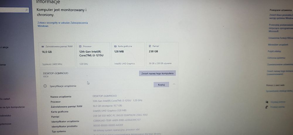 laptop Lenovo V15 G3 IAP (Type 83C4)
