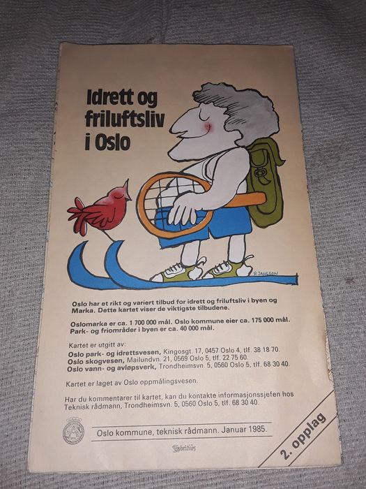 Mapa plan miasta Oslo w języku norweskim