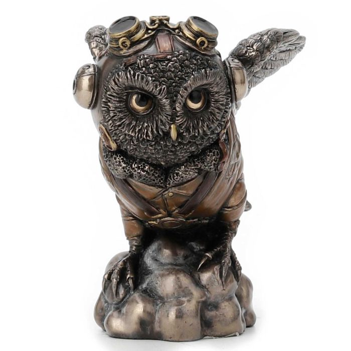 Figurka sowa lotniczna kolekcja steampunk Veronese WU77781A4
