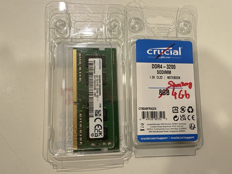 memória RAM portátil Samsung DDR4 SODIMM 8GB (2x4GB) 3200MHz