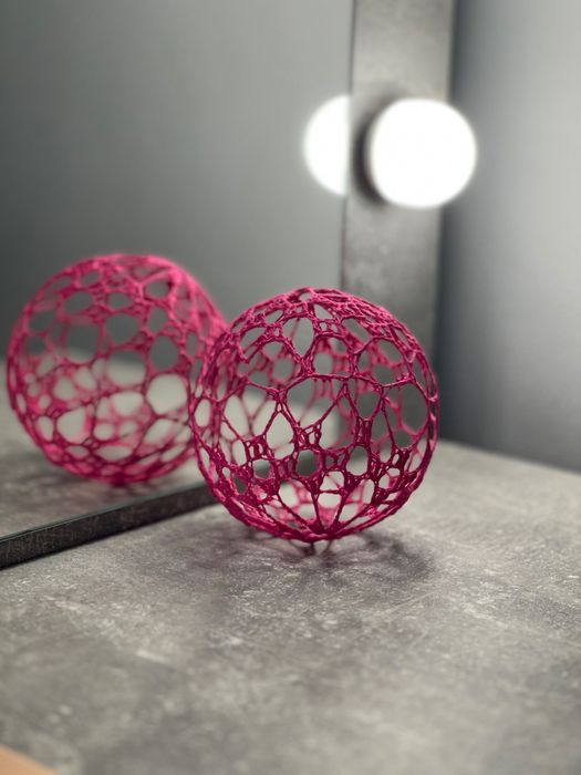 Bombka różowa z kordonka usztywniana - Handmade!