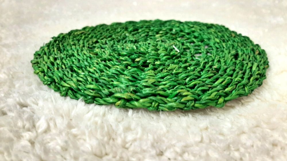 Підставки під посуд/квіти круглі зелені бамбук набір 2шт В'єтнам