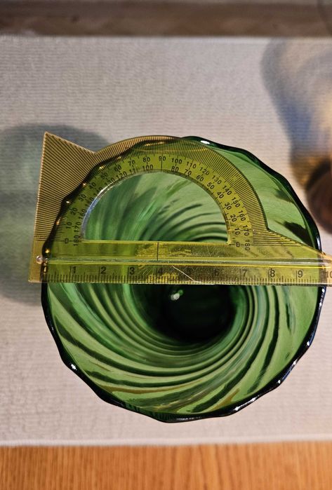 Wazon ZIELONY szkło Huta Laura PRL