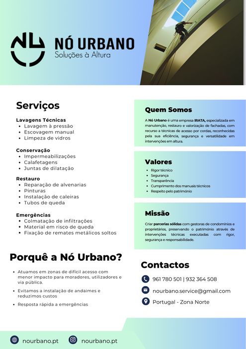 TRABALHOS VERTICAIS  (acesso por cordas) - Nó Urbano