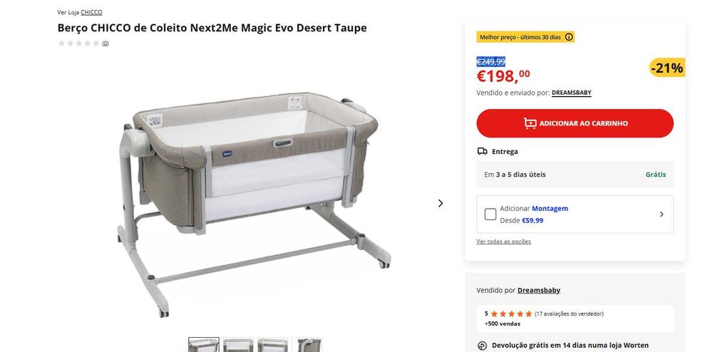 Berço Next2 Me Chicco