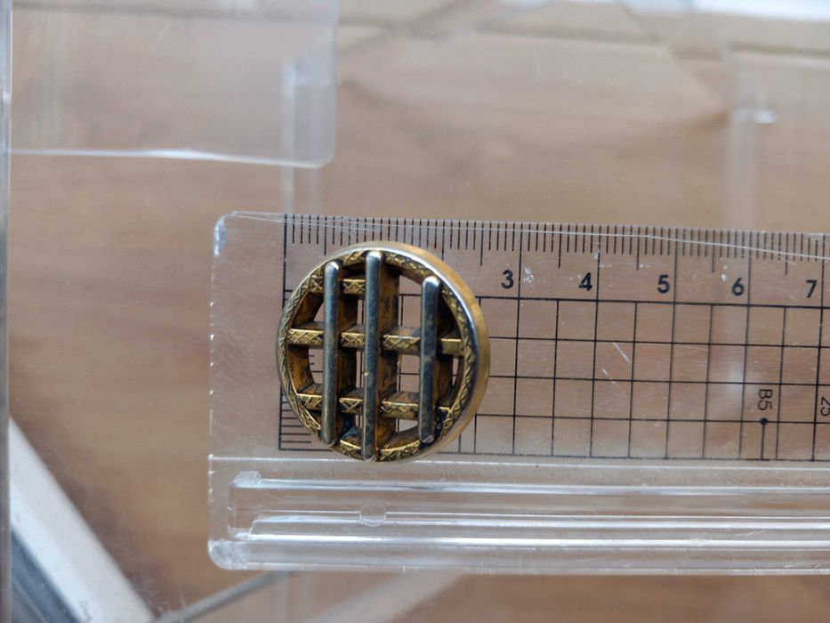 6 Vintage Buttons from 1980 for Jacket, Diameter 2.7 cm, Gold/Silver64551134128770121