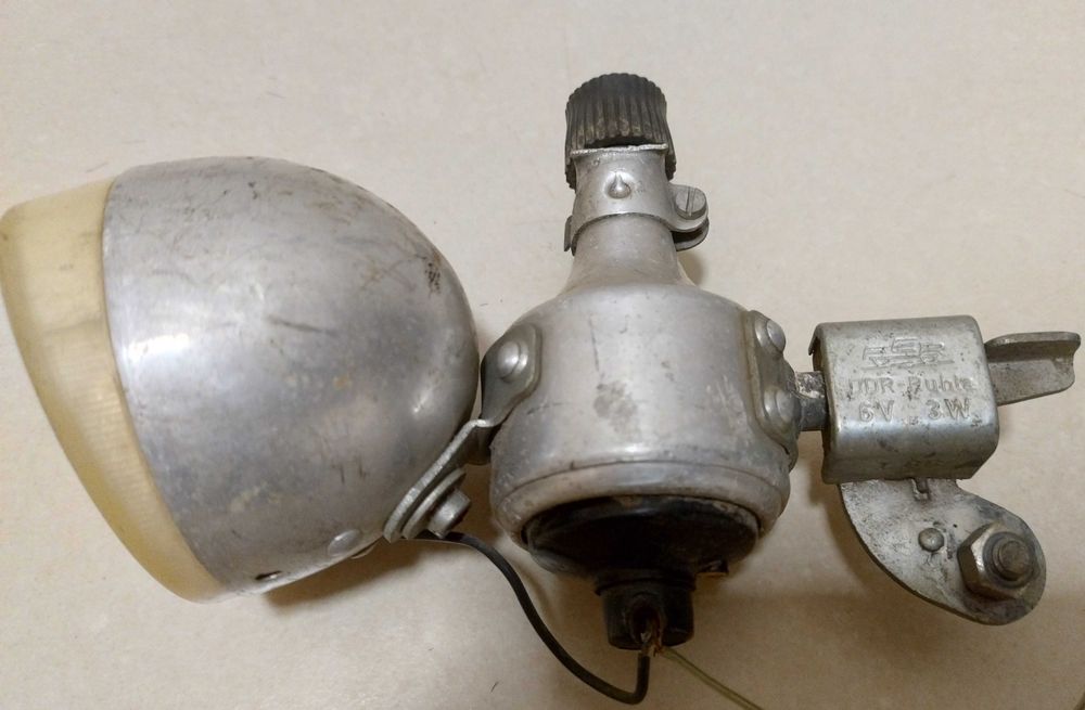 Lampa i dynamo, prądnica do starego roweru - DDR Ruhla 6V 3W sprawne ...