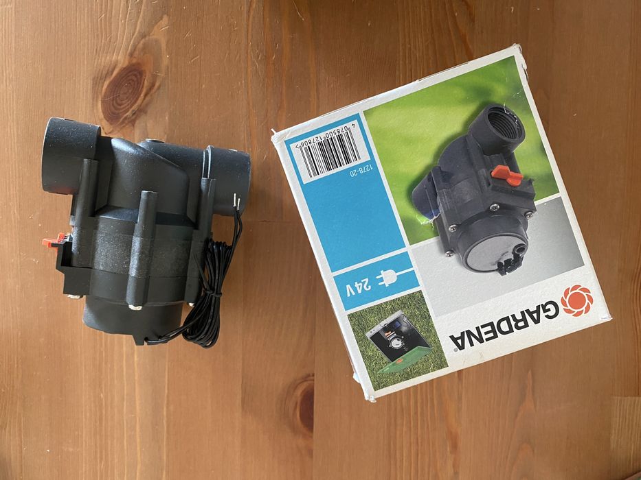 Temporizador rega, eletrovalvula e sensor de chuva Gardena