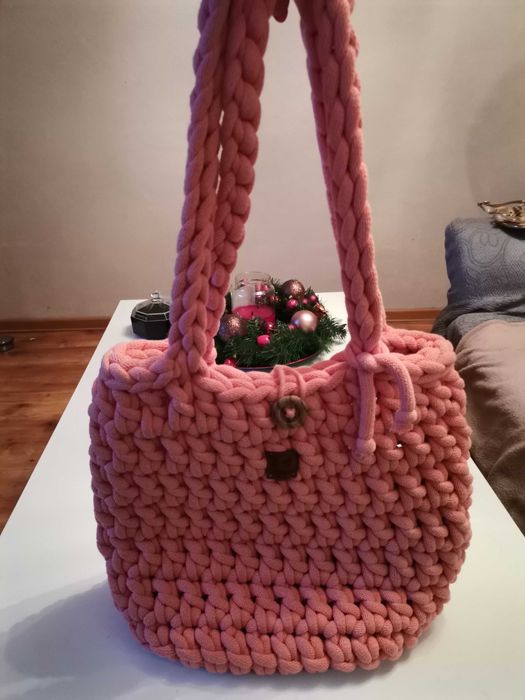 Torebka torba hand made szydełko , "Oh My Grandma" Cudo