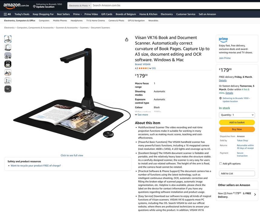 ‼️ Сканер книг, документів VIISAN Book Scanner A3 JPEG, PDF