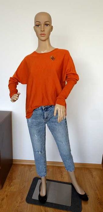 Sweter orange Claire 42 44 wełna wiosna