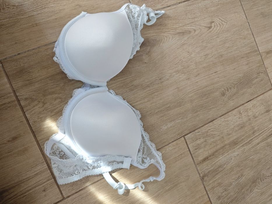 Biały Koronkowy Biustonosz Push-Up Aojiashi 95C