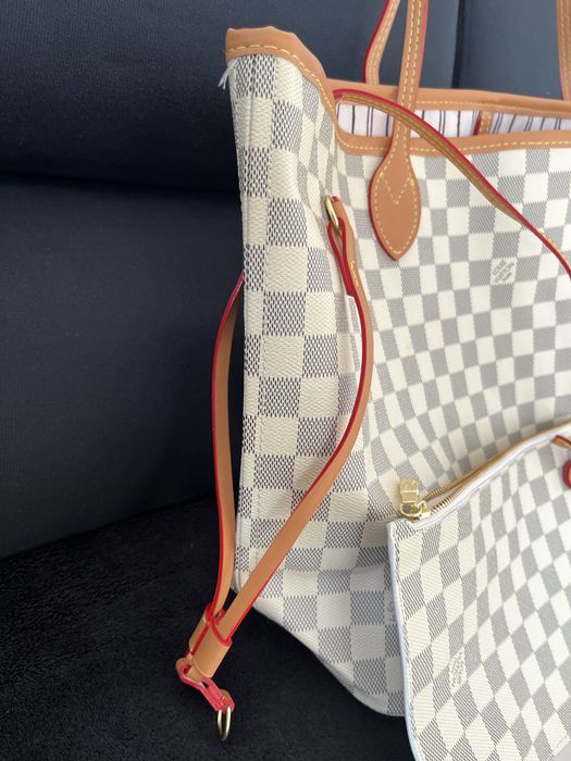Torba z logo LV monogram neverfull damier azur
