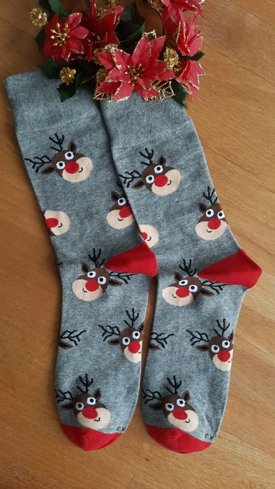 Skarpety 2 pary Bawełna Świąteczne męskie w renifery Moraj R. 43-45