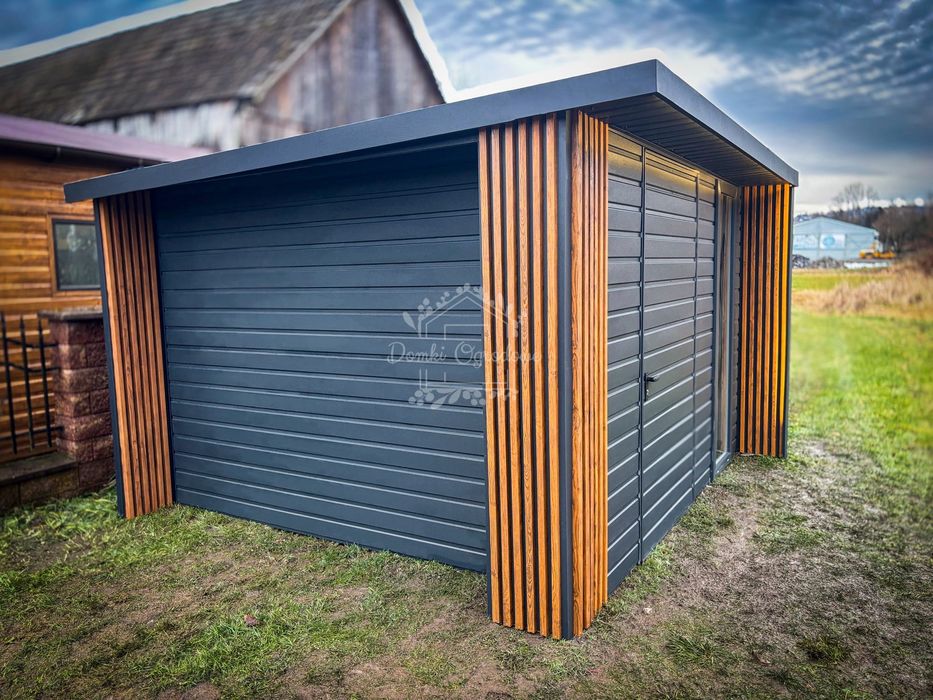 Schowek Domek ogrodowy PREMIUM 3x3m wiata 0,5m  Dekor z lameli  ID904