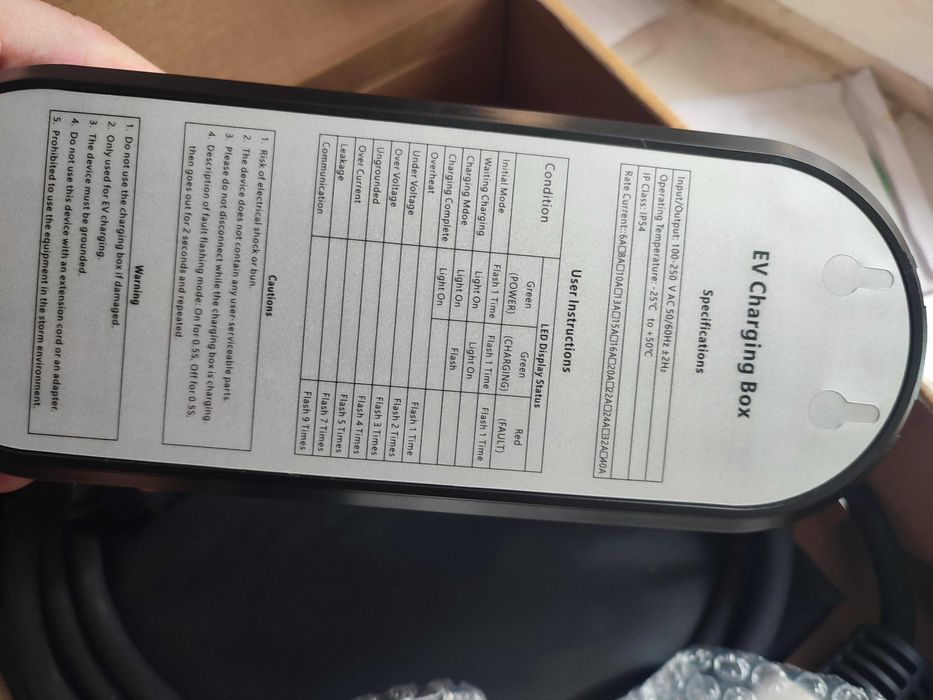 блок для заряджання EV електромобілів Type 2 16А 3.5квт