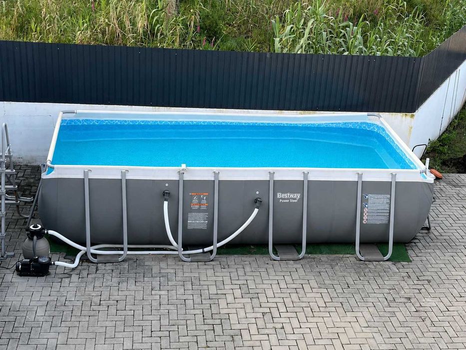 Piscina Desmontável Bestway Power Steel 488x244x122 cm com Filtro de Areia