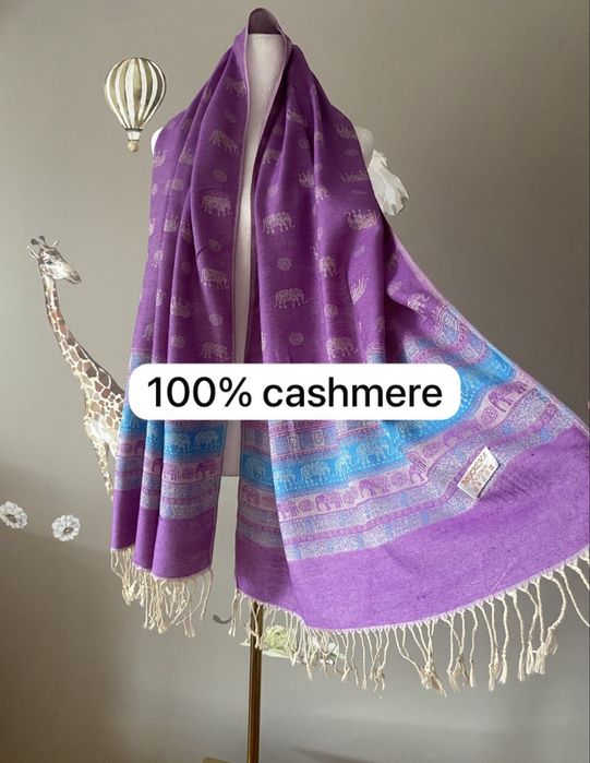 Duży szal kaszmirowy Pashmina chusta szal z kaszmiru