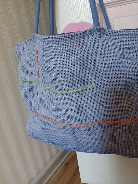 Сумка из ткани типа мешковины