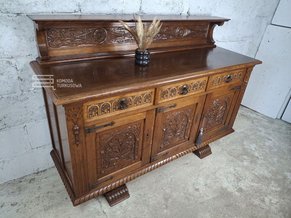 Komoda drewniana RZEŹBIONA STYLOWA vintage