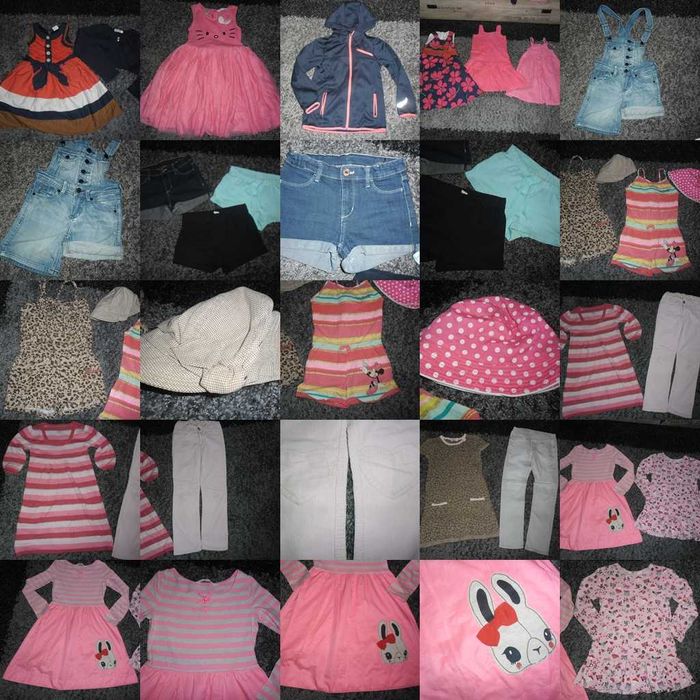 H&M,next,zara PAKA firmo DLA córci -lato 122/128- 6-8 lat 56szt+gratis