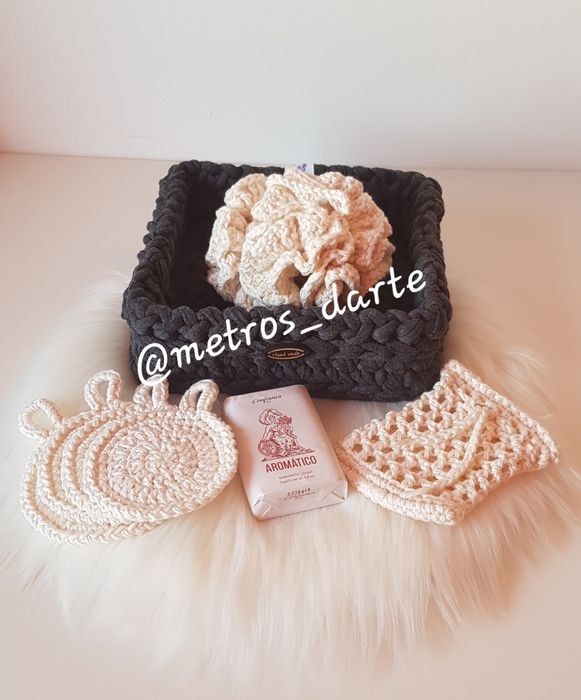 Kit Spa crochê feito à mão ecológico