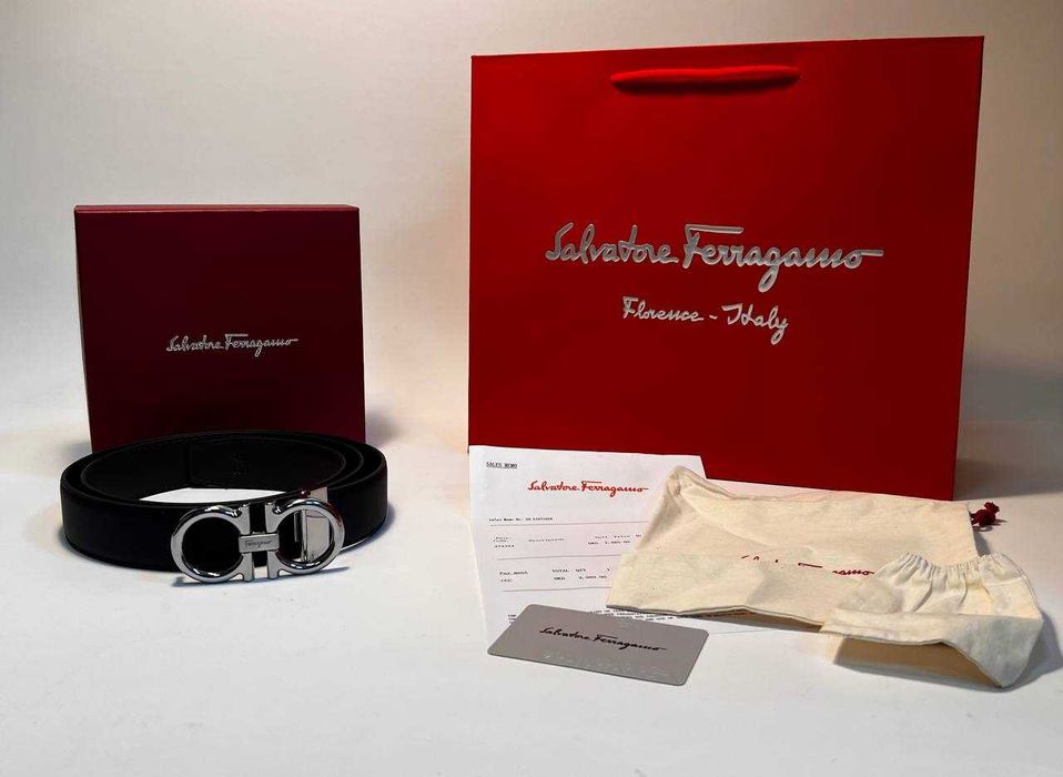 Salvatore Ferragamo Pasek firmowy męski, damski, skóra 2301.16