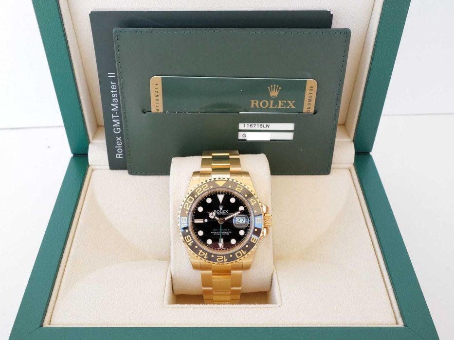 Rolex GMT-Master II 18K Yellow Gold Black Dial 40 NEW