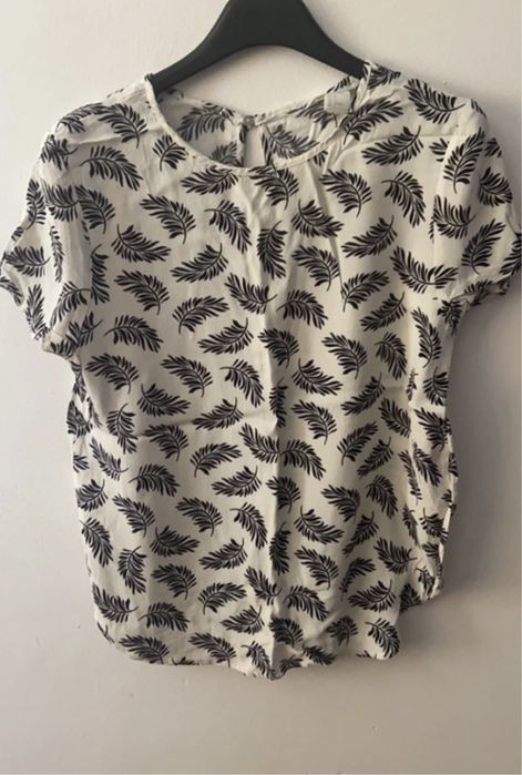 Bluzka h&m 36 biało - czarna