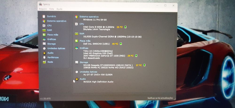 Pç LowGaming DELL 6ªG|i5-3.2G|16G|NVMe256G+HDD1TB|GT1030-2G|5G+BT|W11