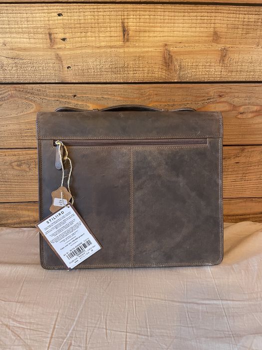 Nowa skórzana aktówka teczka Stilord uniseks