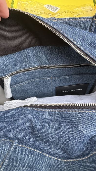 Carteira Marc Jacobs The Tote Bag Large em Denim Patchwork