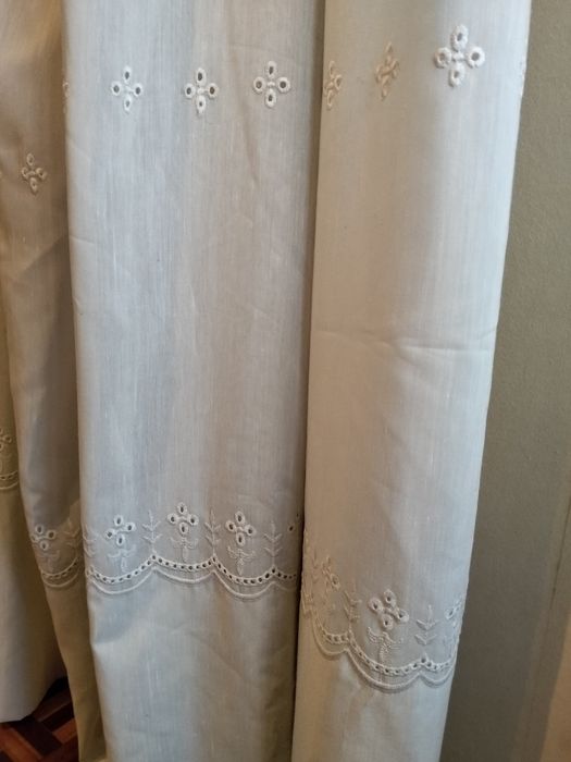 Cortinas de Linho + Sanefas de Madeira Cumaru Brasil (Ler Descrição)