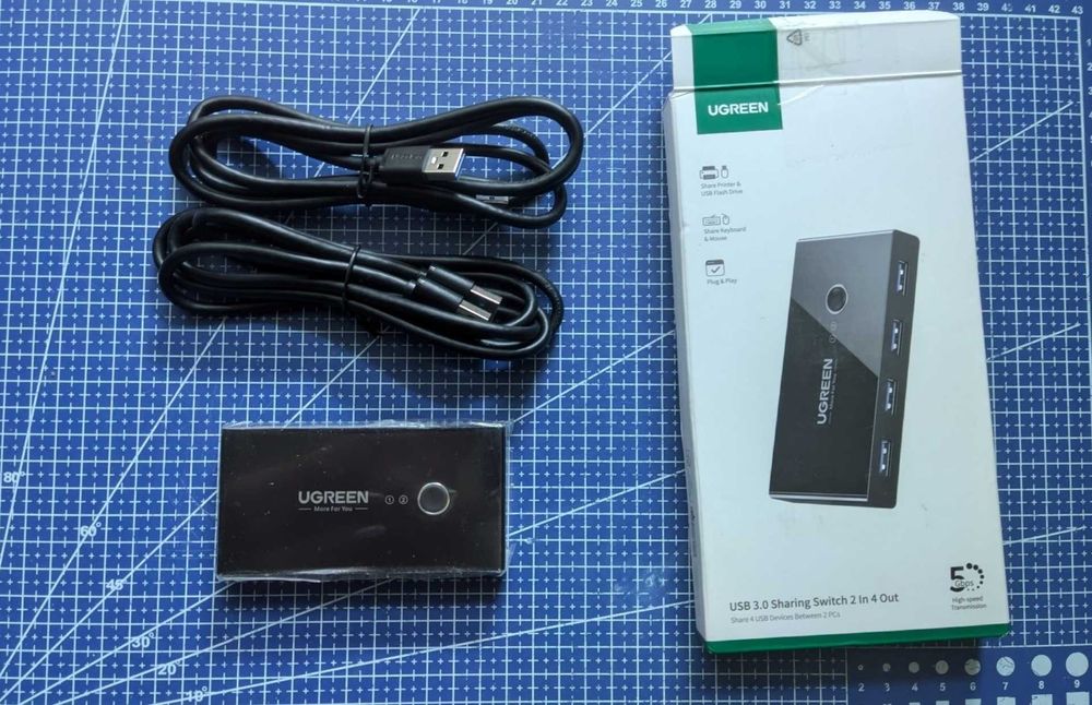 UGREEN USB 3.0 Свіч / Sharing Switch / 2 ПК / 4 Порти